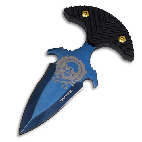 Blue Skull Push Dagger
