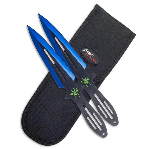 Blue Spider Throwing Knife Set