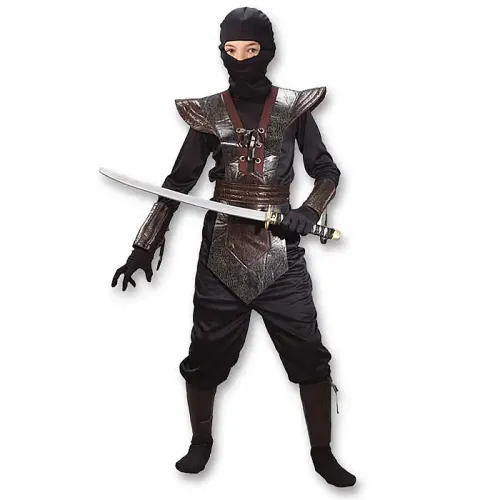 Brown Leather Ninja Fighter Costume