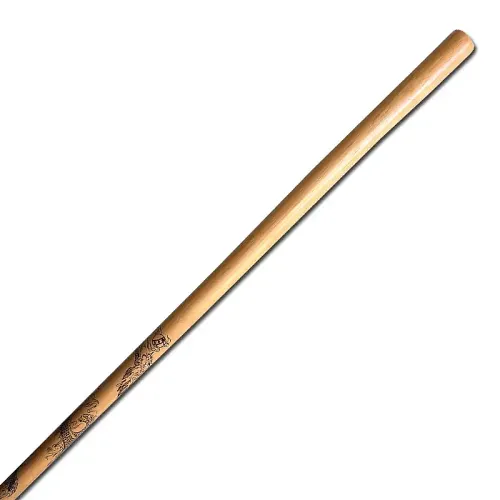 Carved Dragon Rattan Bo Staff