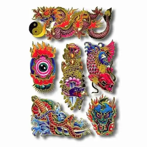 Chinese Art Temporary Tattoos