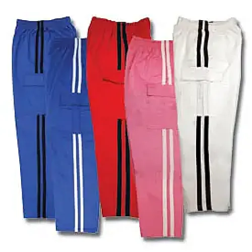 Colored Karate Cargo Pants with Stripes