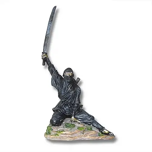 Crouching Katana Ninja Statue