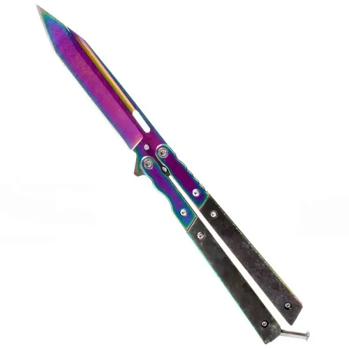 Dark Rainbow Butterfly Knife