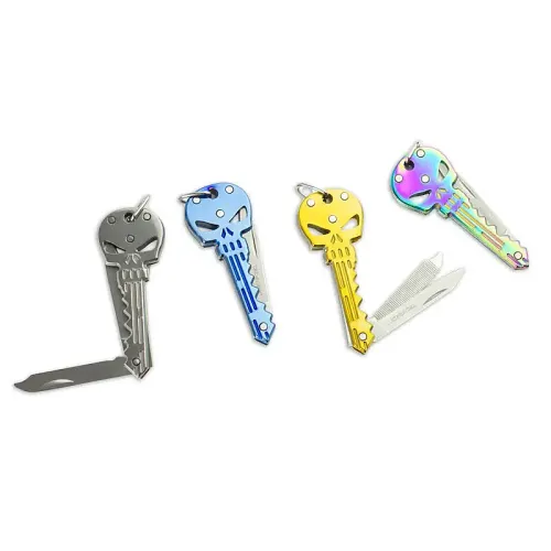 Dark Skull Hidden Key Knife