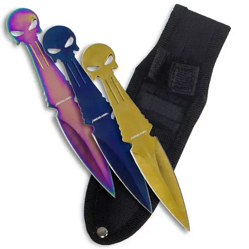 Dark Skull Multicolor Throwing Knives