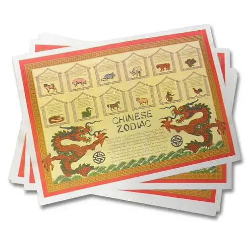 Chinese Zodiac Place Mats (12-Pack)