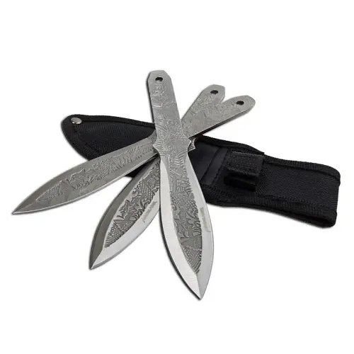 Etched Samurai Throwing Knives