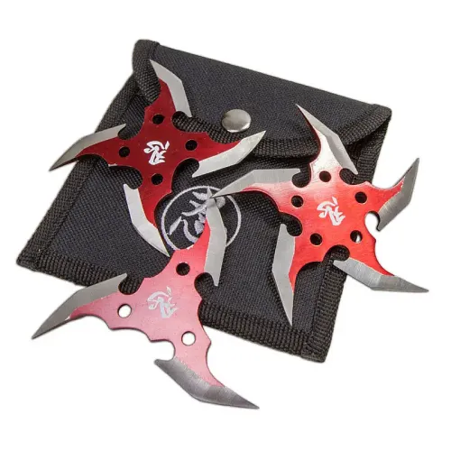 Futuristic Red Throwing Stars