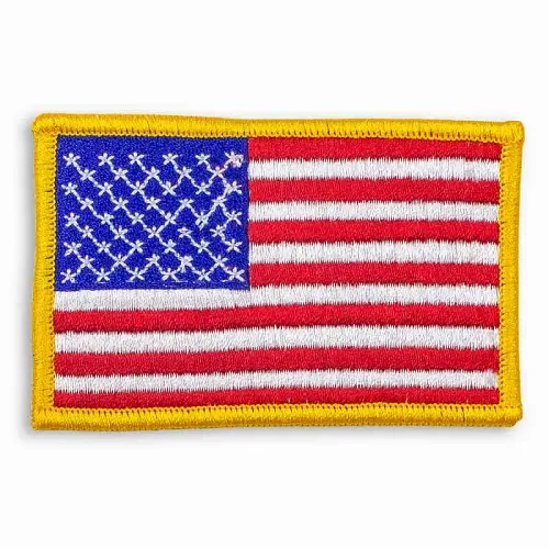 Gold Trim American Flag Patch