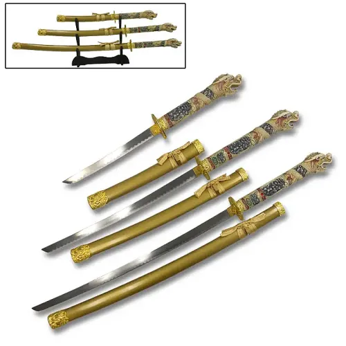 Golden Dragon Katana Set