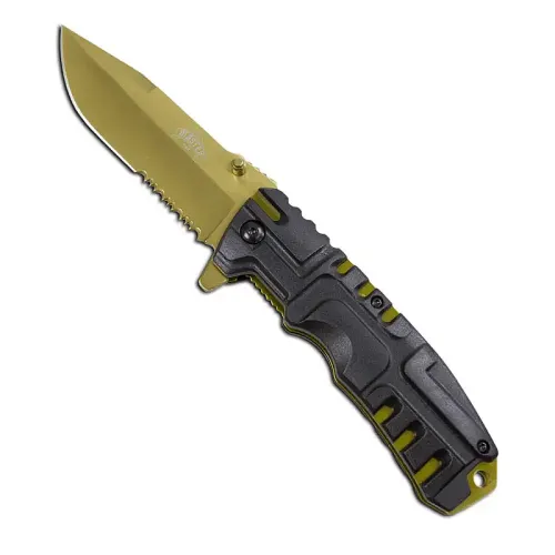 Golden Tactical Spring-Assisted Knife