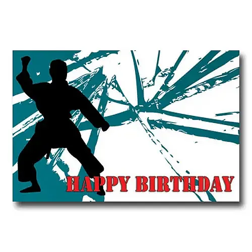 Happy Birthday Karate Block Postcard