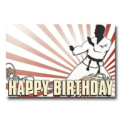 Karate Birthday Postcard