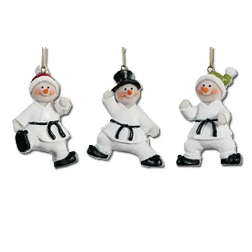 Karate Snowmen Ornament Set