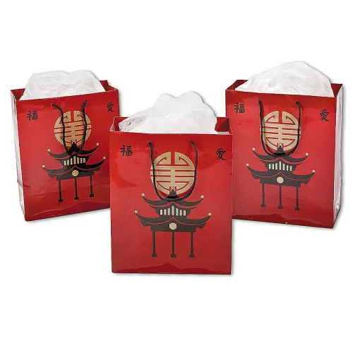 Medium Sized Asian Gift Bags (12-Pack)