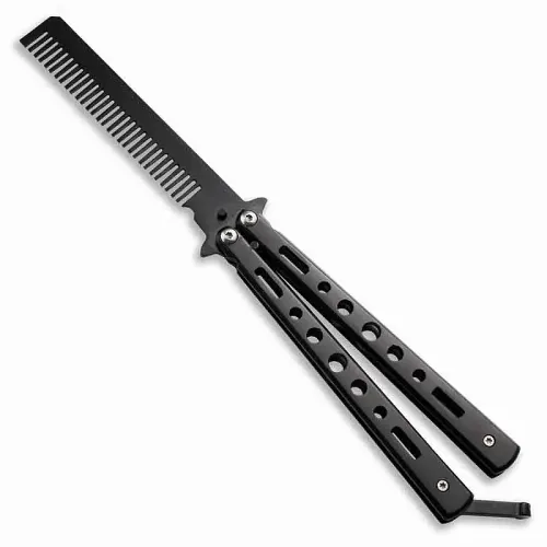 Midnight Black Butterfly Comb