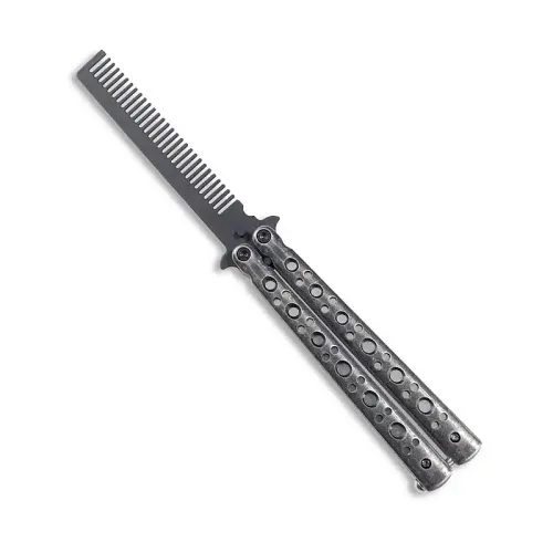 Mirrored Metal Butterfly Comb