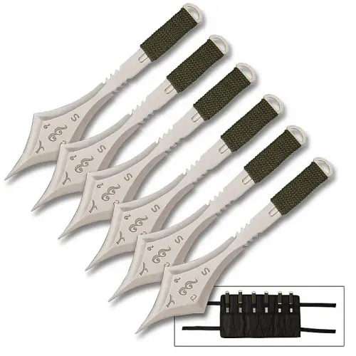 Mystical Warrior Throwing Knife Set with Leg Sheath