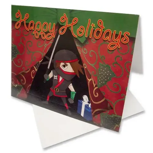 Ninja Surprise Christmas Greeting Cards (5-Pack)