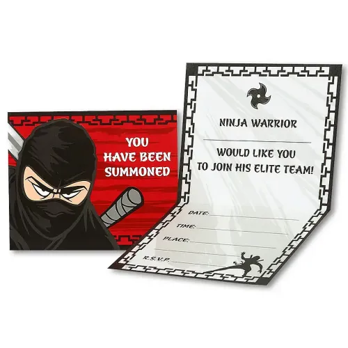 Ninja Warrior Party Invitations