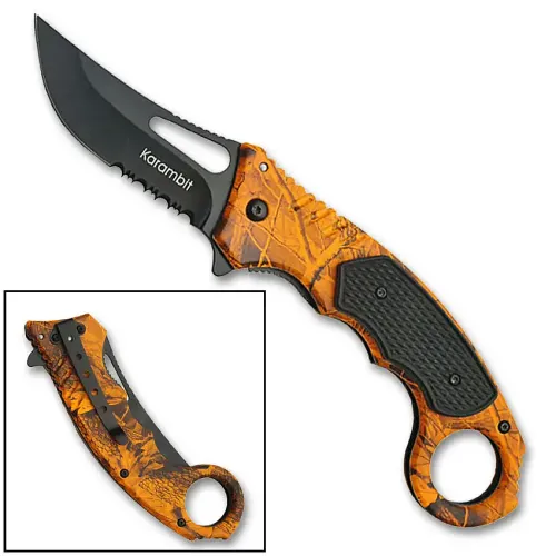 Orange Camouflage Reverse Karambit