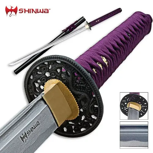 Purple Knight Damascus Steel Sword