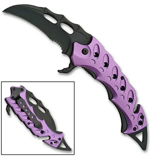 Purple Raven Claw Assisted Folding Knife