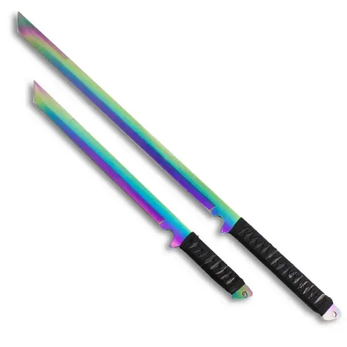 Titanium Finish Ninja Sword Set