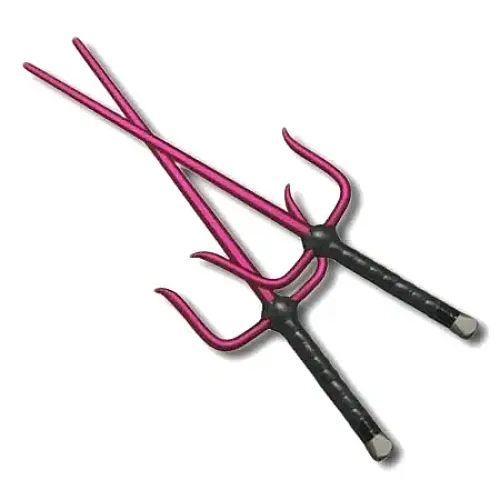 Red Aluminum Sai - Magenta Octagon Sais - Light Weight Pink Sais