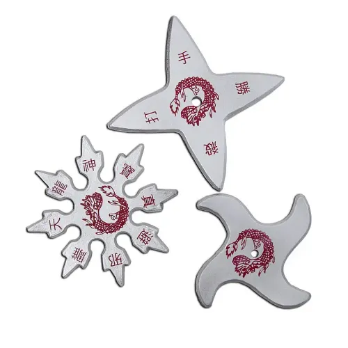 Silver Rubber Throwing Stars