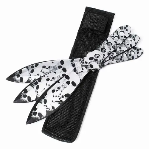Silver Skull Throwing Knives