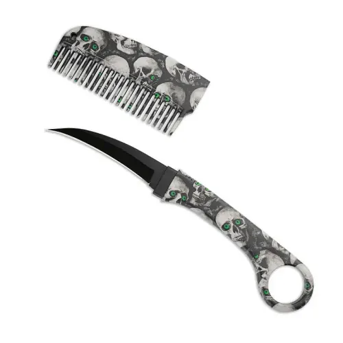 Skull Karambit Comb Knife