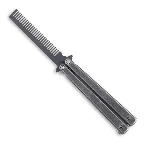 Stonewashed Steel Butterfly Comb