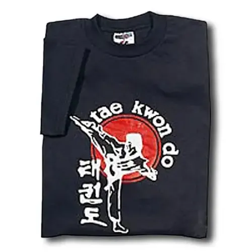 Taekwondo Side Kick T-Shirt with Large Logo