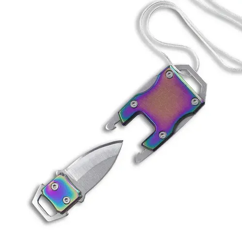 Titanium Finish EDC Necklace Knife