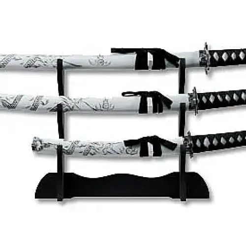 White Carved Dragon Sword Set