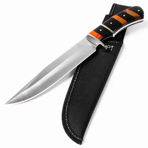 Wood Inlay Bowie Knife
