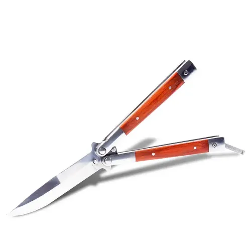 Wood Inlay Butterfly Knife