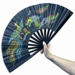 Black Bamboo Kung Fu Fan