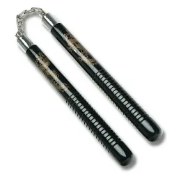 Black Dragon Nunchaku with Grip