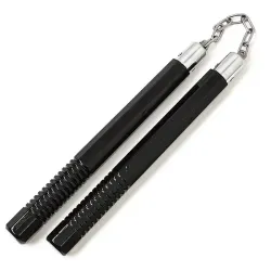 Black Octagon Nunchucks with Grip
