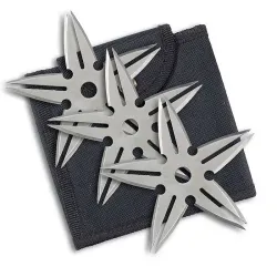 Forked-Blade Silver Ninja Stars