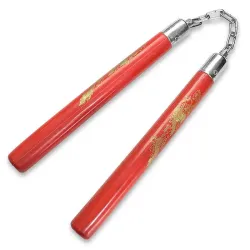 Red Hard Rubber Nunchaku