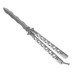 Silver Kris Blade Balisong