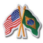 American and Brazilian Flags Patch