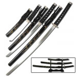 Black Carved Dragon Sword Set