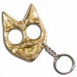 Brass Cat Defense Keychain