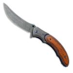 Damascus Trailing Point Pocket Knife