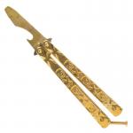 Gold Skull Bottle Opener Balisong